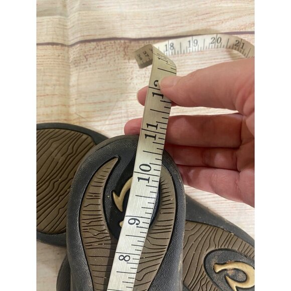 Olukai Unisex Brown Leather Casual Hawaiian Slip On Sandals - 9.5/10 - Picture 10 of 11